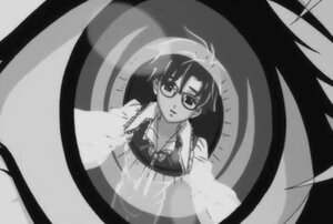 Rating: Safe Score: 0 Tags: 1girl glasses greyscale human looking_at_viewer monochrome sakurada_jun screenshot solo User: admin