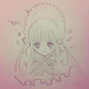 Rating: Safe Score: 0 Tags: 1girl akemi_homura auto_tagged closed_mouth dress eyebrows_visible_through_hair graphite_(medium) image long_hair looking_at_viewer monochrome petals photo shinku simple_background smile solo traditional_media User: admin