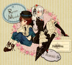 Rating: Safe Score: 0 Tags: 2girls boots brown_hair dress flower frills hairband hat heterochromia image long_hair long_sleeves multiple_girls pair pants red_eyes short_hair siblings silver_hair sisters sitting souseiseki suigintou suiseiseki twins User: admin