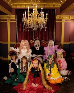 Rating: Safe Score: 0 Tags: 6+girls blonde_hair blue_eyes bow brown_hair dress green_hair hair_ornament hat long_hair mini_top_hat multiple_boys multiple_cosplay multiple_girls short_hair silver_hair tagme User: admin