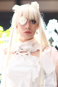 Rating: Safe Score: 0 Tags: 1girl bangs bare_shoulders blunt_bangs blurry blurry_background detached_collar dress earrings flower hair_flower jewelry kirakishou lips long_hair looking_at_viewer parted_lips solo upper_body white_dress white_flower white_hair white_neckwear white_rose User: admin