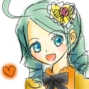Rating: Safe Score: 0 Tags: 1girl :d ahoge blue_eyes blush close-up green_hair heart image kanaria looking_at_viewer open_mouth simple_background smile solo upper_body white_background User: admin