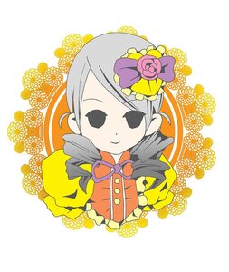 Rating: Safe Score: 0 Tags: bangs black_eyes chibi dress flower frills grey_hair hair_ornament image kanaria long_sleeves looking_at_viewer ribbon smile solo User: admin