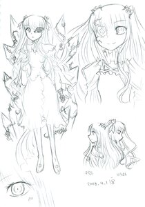 Rating: Safe Score: 0 Tags: 1girl barasuishou character_sheet dress frills image kirakishou lineart long_hair monochrome multiple_views pair ribbon rose simple_background sketch standing white_background User: admin