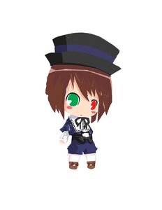 Rating: Safe Score: 0 Tags: 1girl blush_stickers brown_hair chibi dress full_body green_eyes hat heart heterochromia image long_sleeves red_eyes ribbon short_hair solo souseiseki top_hat white_background User: admin
