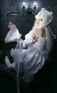 Rating: Safe Score: 0 Tags: 1girl braid dress flower kirakishou lips long_hair see-through solo white_dress white_hair User: admin