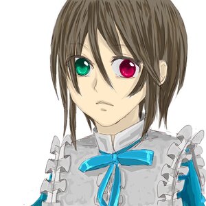 Rating: Safe Score: 0 Tags: 1boy blue_neckwear blue_ribbon closed_mouth frills hair_between_eyes heterochromia image looking_at_viewer neck_ribbon red_eyes ribbon simple_background solo souseiseki striped upper_body vertical_stripes white_background User: admin