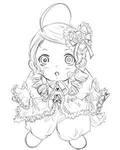 Rating: Safe Score: 0 Tags: 1girl ahoge bloomers blush dress drill_hair flower frills full_body greyscale hair_ornament image kanaria long_sleeves looking_at_viewer monochrome ribbon rose simple_background solo twin_drills white_background User: admin