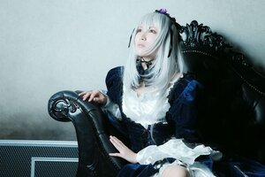 Rating: Safe Score: 0 Tags: 1girl 3d chair dress frills gothic_lolita hairband lips lolita_fashion long_hair long_sleeves silver_hair sitting solo suigintou User: admin