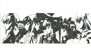 Rating: Safe Score: 0 Tags: 6+girls bow greyscale hair_bow hair_tubes hakurei_reimu hat image long_hair monochrome multiple multiple_girls profile smile tagme User: admin