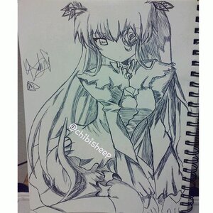 Rating: Safe Score: 0 Tags: 1girl barasuishou dress greyscale image long_hair long_sleeves looking_at_viewer monochrome shikishi solo traditional_media very_long_hair User: admin