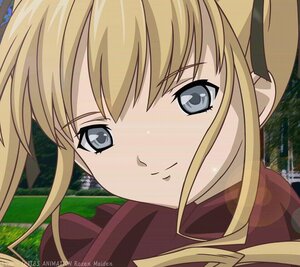 Rating: Safe Score: 0 Tags: 1girl bangs blonde_hair blue_eyes blush close-up day face grass image looking_at_viewer nature outdoors shinku sidelocks solo User: admin