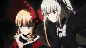 Rating: Safe Score: 0 Tags: 2girls blonde_hair blue_eyes bow dress drill_hair flower hairband image long_hair long_sleeves multiple_girls pair red_eyes ribbon shinku silver_hair suigintou umbrella User: admin