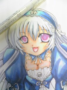 Rating: Safe Score: 0 Tags: 1girl :p breasts cleavage detached_collar dress frills hairband image long_hair long_sleeves looking_at_viewer photo pink_eyes silver_hair smile solo suigintou tongue tongue_out traditional_media User: admin