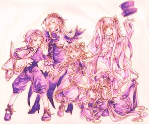 Rating: Safe Score: 0 Tags: 4girls bat_wings frills hair_ornament hat image long_hair multiple multiple_girls short_hair tagme top_hat twintails very_long_hair wings User: admin