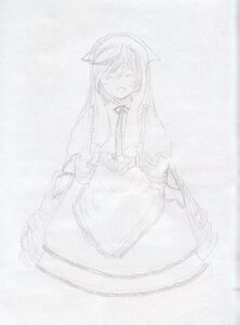 Rating: Safe Score: 0 Tags: 1girl dress frills image imaizumi_kagerou long_hair long_sleeves monochrome open_mouth solo suiseiseki User: admin