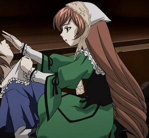 Rating: Safe Score: 0 Tags: :o brown_hair dress frills green_dress green_eyes head_scarf image long_hair long_sleeves multiple_girls siblings sisters solo souseiseki suiseiseki twins very_long_hair User: admin