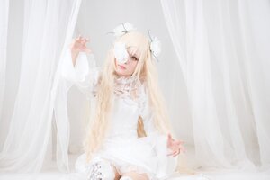 Rating: Safe Score: 0 Tags: 1girl blonde_hair curtains flower hair_ornament kirakishou lips long_hair solo striped vertical_stripes User: admin