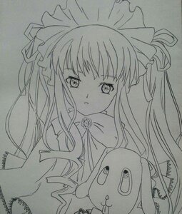 Rating: Safe Score: 0 Tags: 1girl bangs dress eyebrows_visible_through_hair frills image long_hair looking_at_viewer monochrome open_mouth pokemon_(creature) shinku solo traditional_media twitter_username upper_body User: admin