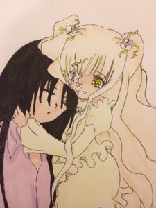 Rating: Safe Score: 0 Tags: 2girls black_hair dress frills houraisan_kaguya hug image kakizaki_megu kirakishou long_hair long_sleeves multiple_girls solo traditional_media very_long_hair yellow_eyes User: admin