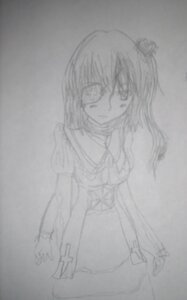 Rating: Safe Score: 0 Tags: 1girl barasuishou dress hair_ornament image looking_at_viewer monochrome short_sleeves sketch skirt solo traditional_media User: admin