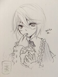 Rating: Safe Score: 0 Tags: 1girl artist_name bangs dated eyebrows_visible_through_hair frilled_shirt_collar frills greyscale hair_between_eyes image long_sleeves looking_at_viewer monochrome photo short_hair signature sketch solo souseiseki traditional_media upper_body User: admin