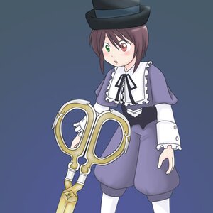 Rating: Safe Score: 0 Tags: 1girl blush brown_hair dress green_eyes hat heterochromia image long_sleeves pants red_eyes short_hair simple_background solo souseiseki standing top_hat User: admin