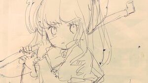 Rating: Safe Score: 0 Tags: 1girl bangs closed_mouth eyebrows_visible_through_hair image long_hair looking_at_viewer monochrome shinku sketch solo User: admin