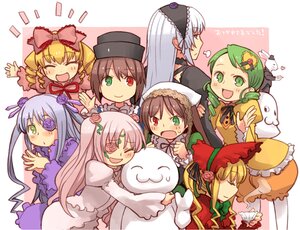 Rating: Safe Score: 0 Tags: 6+girls :d ^_^ ^o^ barasuishou blonde_hair bonnet bow brown_hair closed_eyes commentary_request dress drill_hair everyone eyepatch frills green_eyes green_hair hairband hat head_scarf heterochromia hina_ichigo image kanaria kirakishou laplace_no_ma long_hair long_sleeves multiple multiple_girls open_mouth pantyhose pink_bow pink_hair red_eyes rozen_maiden shinku short_hair siblings silver_hair sisters smile souseiseki suigintou suiseiseki tagme twins twintails very_long_hair yu_65026 User: admin