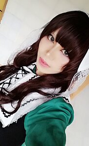 Rating: Safe Score: 0 Tags: 1girl bangs brown_hair dress green_dress grey_background lips long_hair looking_at_viewer solo suiseiseki User: admin