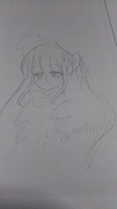 Rating: Safe Score: 0 Tags: 1girl bangs eyebrows_visible_through_hair flower greyscale hair_flower hair_ornament image long_hair looking_at_viewer monochrome shinku solo traditional_media User: admin