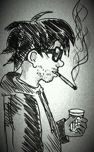 Rating: Safe Score: 0 Tags: 1boy greyscale human monochrome sakurada_jun solo traditional_media User: admin