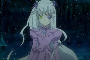 Rating: Safe Score: 0 Tags: 1girl barasuishou dress flower heterochromia image long_hair long_sleeves night ribbon solo suigintou very_long_hair yellow_eyes User: admin