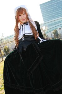 Rating: Safe Score: 0 Tags: 1girl bangs black_dress braid brown_hair day dress lips long_hair looking_at_viewer outdoors solo suiseiseki twin_braids User: admin