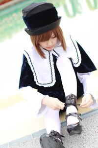 Rating: Safe Score: 0 Tags: 1girl blurry closed_eyes closed_mouth cup depth_of_field dress hat lips long_sleeves short_hair sitting smile solo souseiseki striped table tea teacup teapot top_hat User: admin