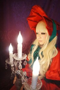 Rating: Safe Score: 0 Tags: 1girl bangs blonde_hair lips long_hair red_dress ribbon shinku solo umbrella upper_body User: admin