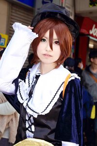 Rating: Safe Score: 0 Tags: 1girl blurry blurry_background brown_hair depth_of_field green_eyes hair_between_eyes hat heterochromia lips long_sleeves looking_at_viewer photo red_eyes shirt solo souseiseki upper_body User: admin
