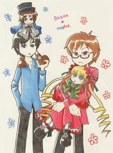 Rating: Safe Score: 0 Tags: 1boy 1girl blonde_hair blue_eyes bonnet brown_hair dress drill_hair flower hat image long_hair long_sleeves multiple_boys pair shinku souseiseki User: admin