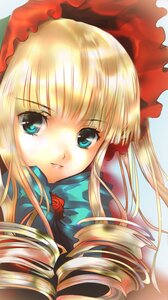 Rating: Safe Score: 0 Tags: 1girl bangs blonde_hair blue_eyes bonnet bow close-up drill_hair flower frills image long_hair long_sleeves looking_at_viewer rose rozen_maiden shinku simple_background solo yasuhito_(yasu_no_e) User: admin