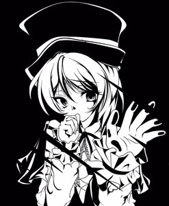 Rating: Safe Score: 0 Tags: 1girl eyebrows_visible_through_hair greyscale hat image long_sleeves looking_at_viewer lunasa_prismriver monochrome short_hair solo souseiseki upper_body User: admin