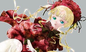 Rating: Safe Score: 0 Tags: 1girl bangs blonde_hair dress flower grey_background image long_hair long_sleeves looking_at_viewer red_dress shinku simple_background sitting solo twintails User: admin