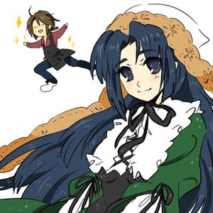 Rating: Safe Score: 0 Tags: 1boy 1girl asakura_ryouko auto_tagged blue_eyes blue_hair blush closed_eyes dress enju hat image koizumi_itsuki kuwatani_natsuko long_hair long_sleeves lowres ono_daisuke parody ribbon rozen_maiden smile solo suiseiseki suzumiya_haruhi_no_yuuutsu tashimo very_long_hair voice_actor_connection User: admin