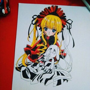 Rating: Safe Score: 0 Tags: 1girl blonde_hair blue_eyes blush bonnet bow dress flower frills image long_hair long_sleeves looking_at_viewer marker_(medium) photo red_dress rose shikishi shinku sidelocks solo stuffed_animal traditional_media twintails very_long_hair User: admin