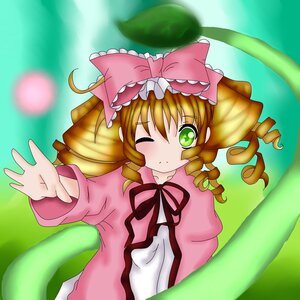 Rating: Safe Score: 0 Tags: 1girl blonde_hair bow dress drill_hair green_eyes hina_ichigo hinaichigo image long_sleeves looking_at_viewer one_eye_closed pink_bow ribbon solo twin_drills User: admin