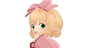 Rating: Safe Score: 0 Tags: 1girl auto_tagged blonde_hair blush bow green_eyes hand_to_own_mouth hina_ichigo hinaichigo image looking_at_viewer open_mouth pink_bow short_hair simple_background solo striped upper_body white_background User: admin