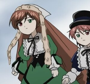 Rating: Safe Score: 0 Tags: brown_hair dress frills green_dress green_eyes hat head_scarf heterochromia image long_hair long_sleeves looking_at_viewer multiple_girls pair red_eyes ribbon siblings sisters souseiseki suiseiseki twins very_long_hair User: admin