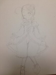 Rating: Safe Score: 0 Tags: 1girl ahoge detached_sleeves image kanaria monochrome photo shoes solo traditional_media User: admin