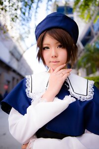 Rating: Safe Score: 0 Tags: 1girl 3d beret blurry blurry_background blurry_foreground brown_eyes brown_hair depth_of_field dress flower hat jewelry lace lips long_sleeves looking_at_viewer nail_polish necklace ring short_hair solo souseiseki User: admin