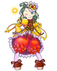 Rating: Safe Score: 0 Tags: 1girl auto_tagged dress full_body image kanaria long_sleeves one_eye_closed pantyhose ribbon smile solo striped white_background white_legwear User: admin