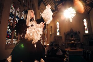 Rating: Safe Score: 0 Tags: 1girl bangs blonde_hair candle holding indoors lantern long_hair solo standing suigintou wide_sleeves User: admin